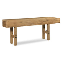 console table breadboard finish oak solids storage drawers natural