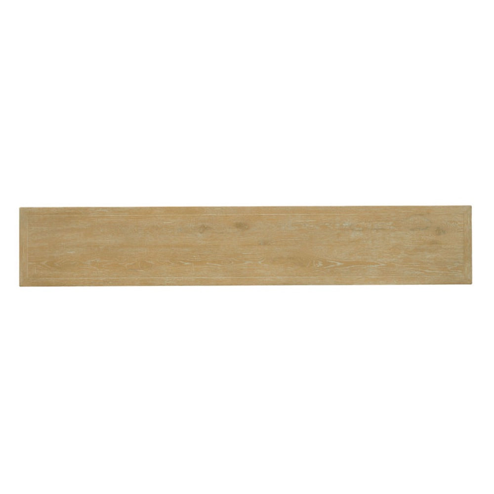 console table lime wash finish three shelf oak solids veneer