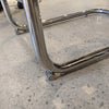 counter stool metal leather woven straps oak solids