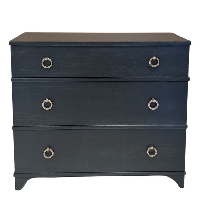 painted three drawer chest brass hardware 