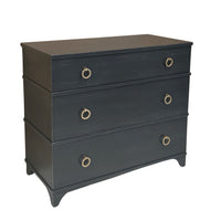 painted three drawer chest brass hardware 