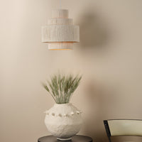 cotton rope tiered pendant organic natural off white iron