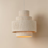 cotton rope tiered pendant organic natural off white iron