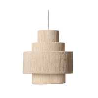 cotton rope tiered pendant organic natural off white iron