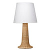 tree trunk base rattan white shade organic table lamp