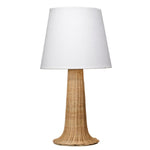 tree trunk base rattan white shade organic table lamp