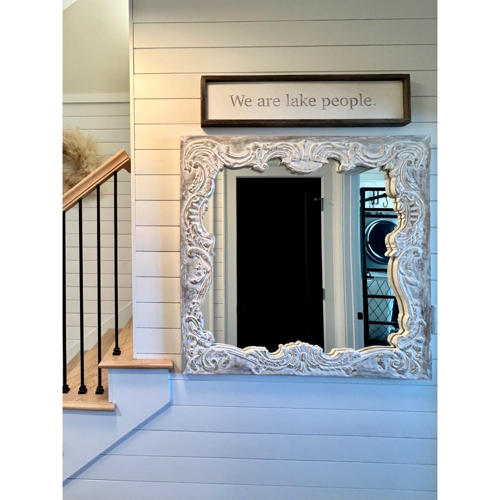 we are lake people sign framed wood lifestyle
