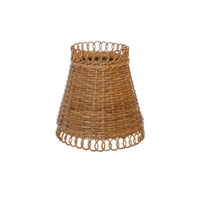 Wicker lampshade on a white background