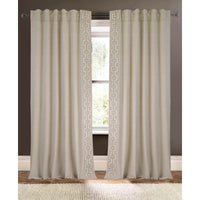 natural linen blend curtain panels natural ivory trim
