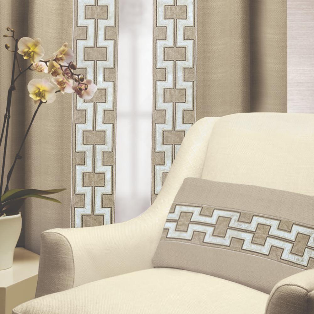 natural linen blend curtain panels natural ivory trim