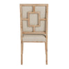 white oak framed chair french linen seat