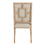 white oak framed chair french linen seat