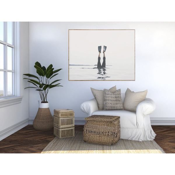 thin frame canvas artwork fins flippers water