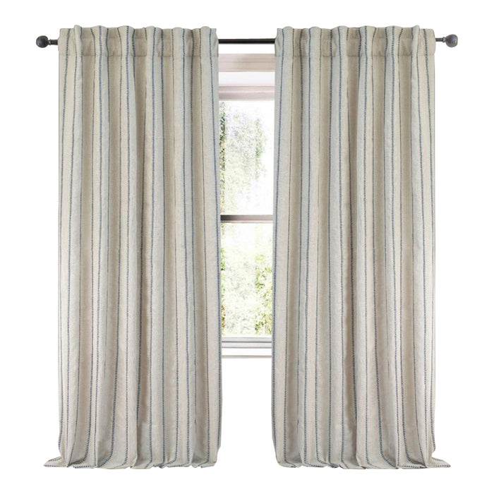 natural linen stripe curtain panel