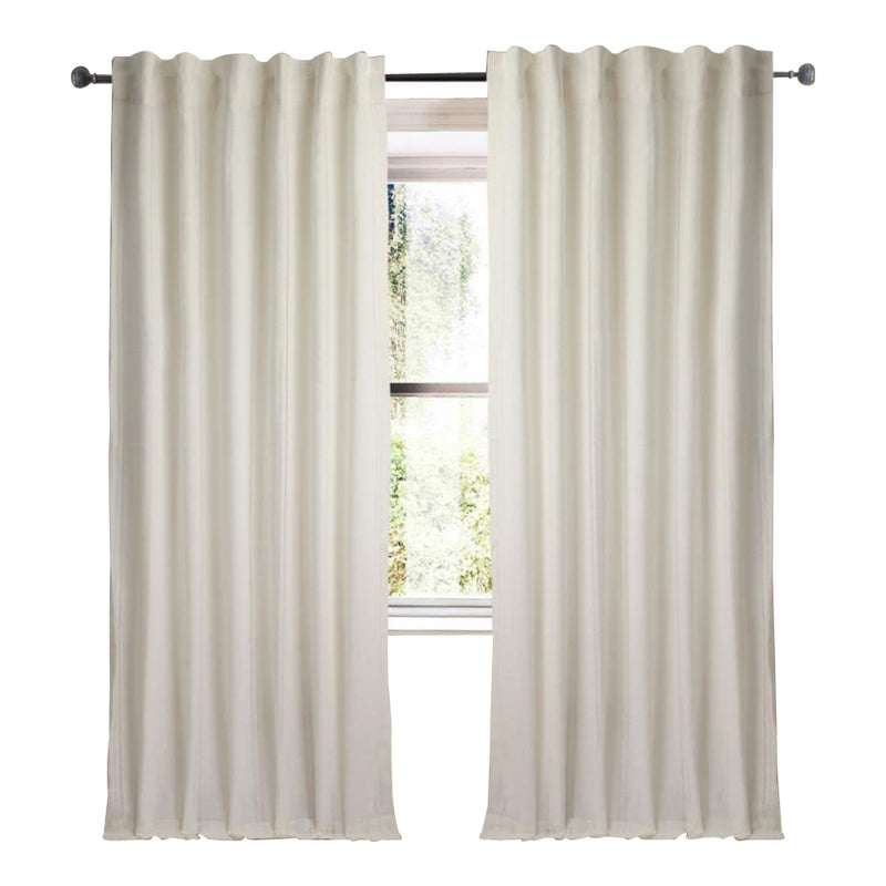 ivory linen curtain panels with vertical white stripes