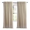 natural linen curtain panels with vertical white stripes