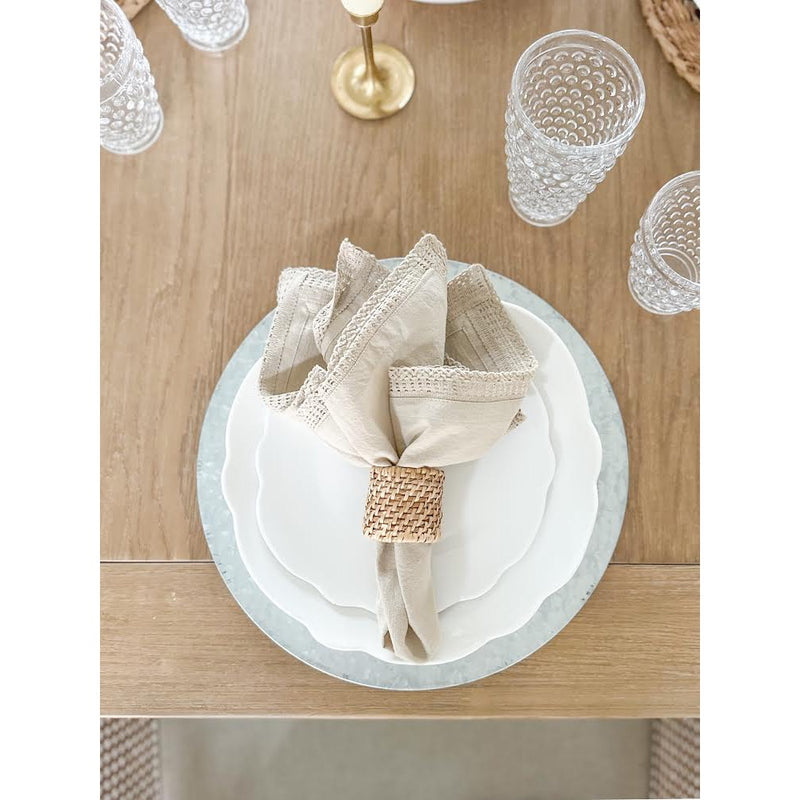 White Scalloped Dinner Plates - Melamine (set of 4)