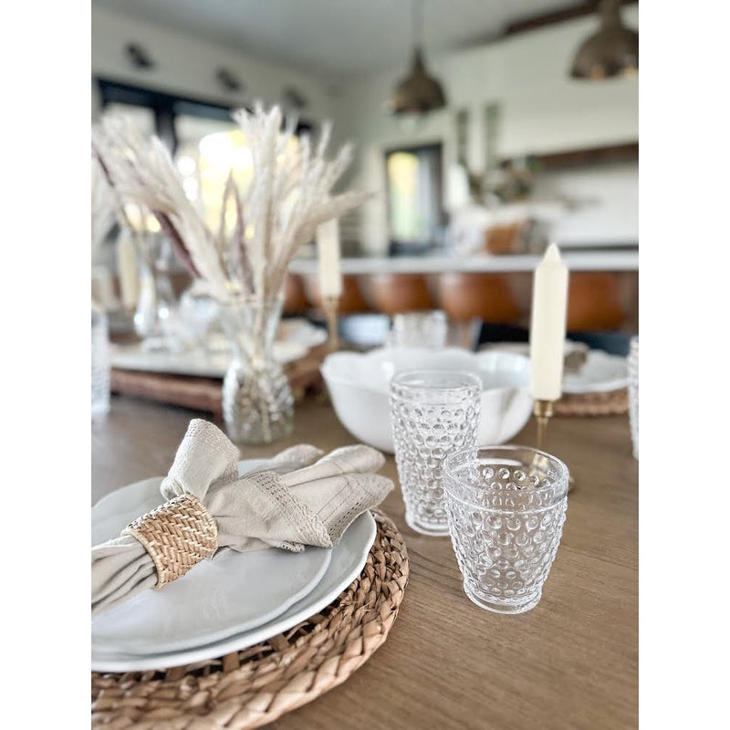 melamine plates and place setting on table
