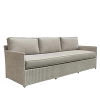 rattan whitewashed sofa fabric three cushion