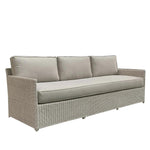 rattan whitewashed sofa fabric three cushion