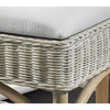 white washed rattan wicker dining chair off-white seat cushion