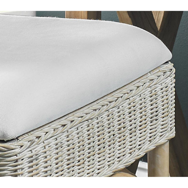 rattan white wash bar stool
