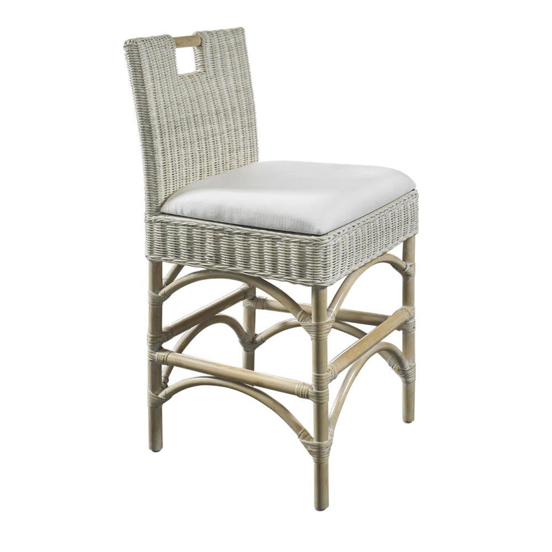 rattan white wash bar stool