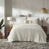 ivory popcorn ribbed cotton weave queen king coverlet