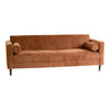 chenille boucle sofa rust wood feet