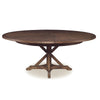 expandable table round rustic oak finish 
