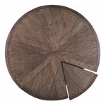 expandable table round rustic oak finish 