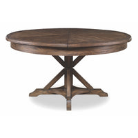 expandable table round rustic oak finish 