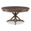 expandable table round rustic oak finish 