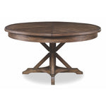 expandable table round rustic oak finish 