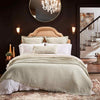 mint green coverlet throw stripe fringe Euro sham pillow