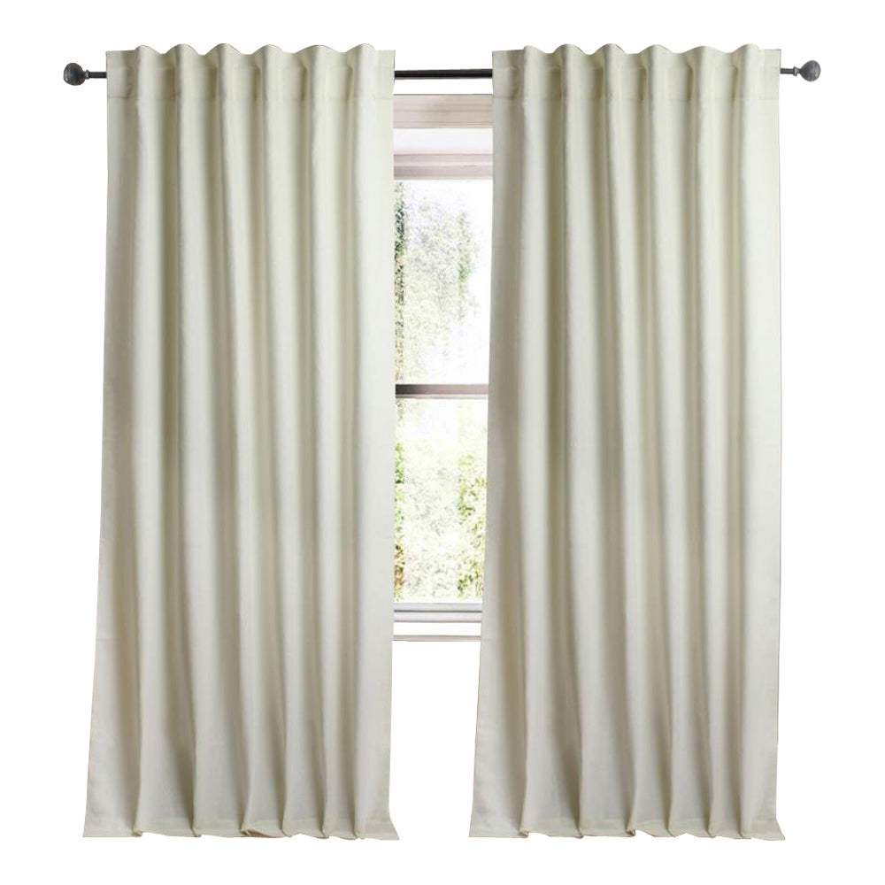 ivory linen blend curtain panels