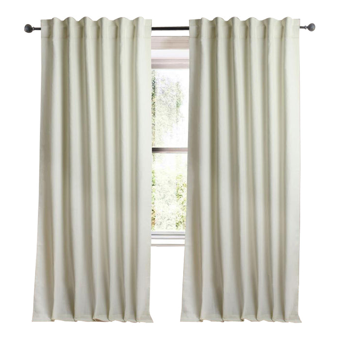 ivory linen blend curtain panels