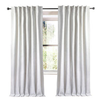 white  linen blend curtain panels