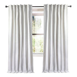 white  linen blend curtain panels