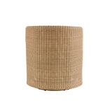 natural wicker barrel swivel chair white cushion