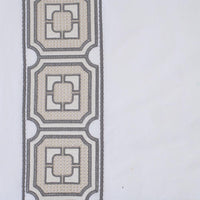 white linen blend drapery panels ivory grey embroidered edge