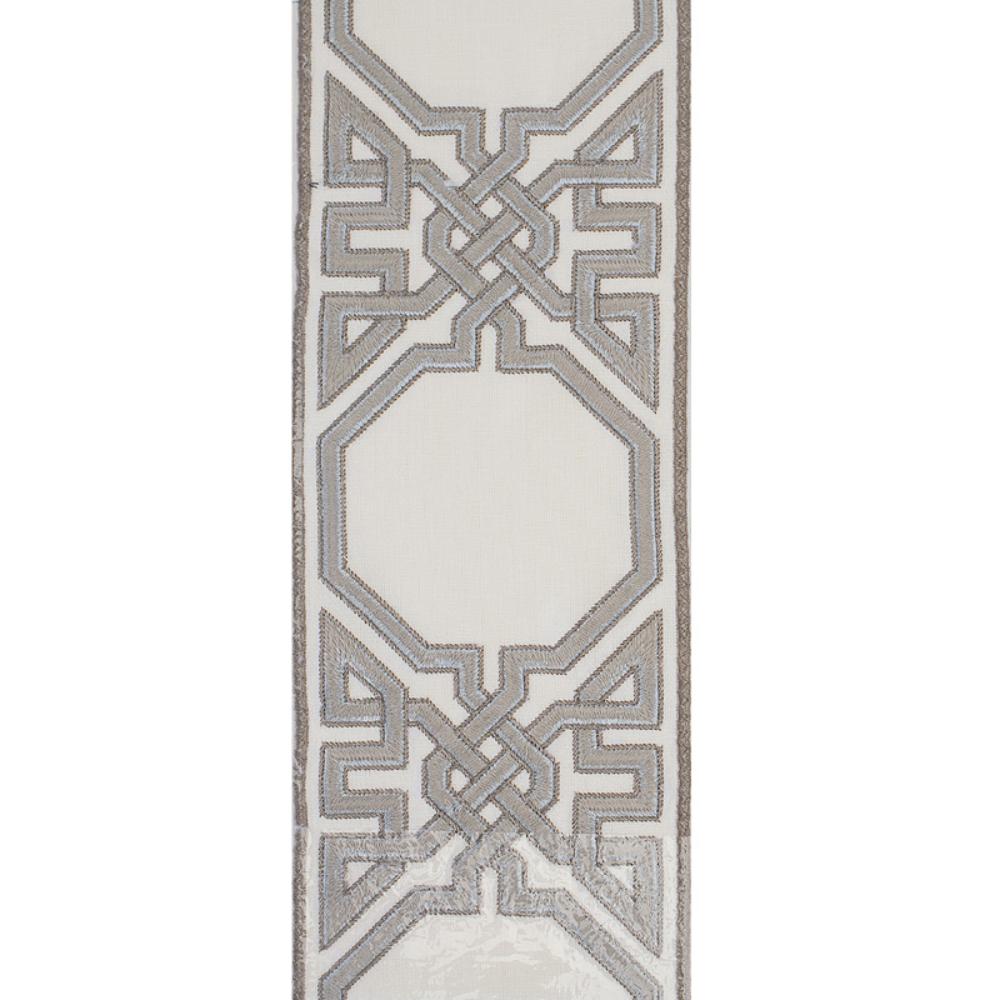 ivory linen blend drapery panels silver embroidered edge