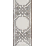 ivory linen blend drapery panels silver embroidered edge