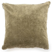 velvet pillow pom pom tan