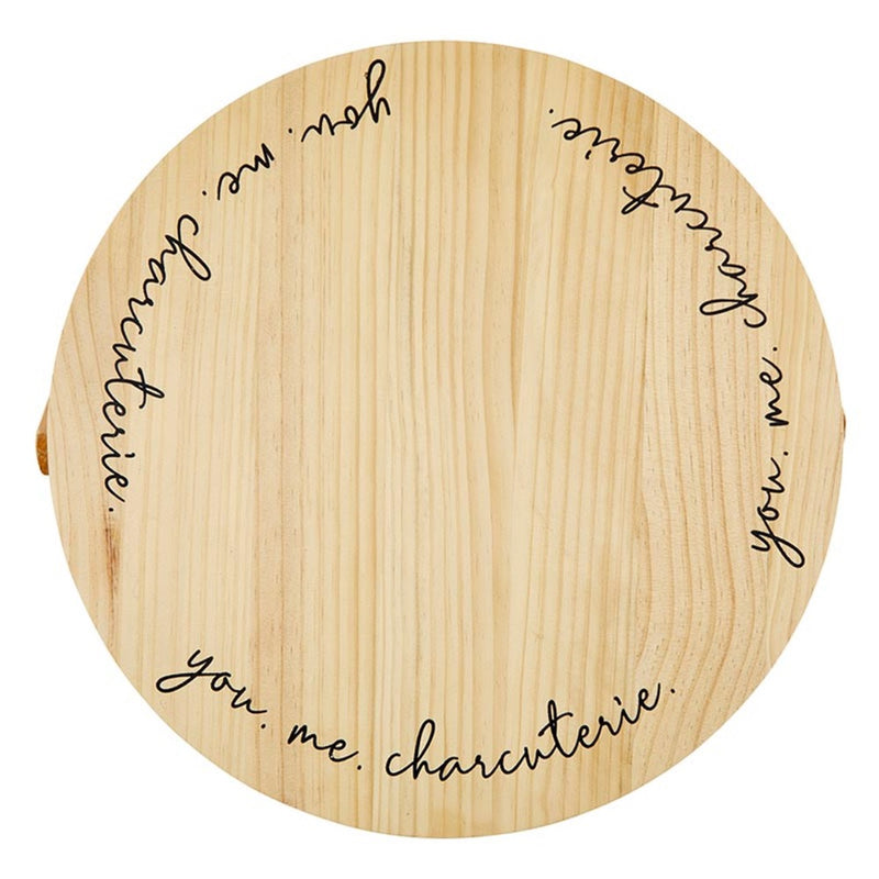 pine natural picnic basket charcuterie message