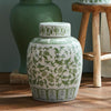 blossom floral lidded jar multi color greenery decor