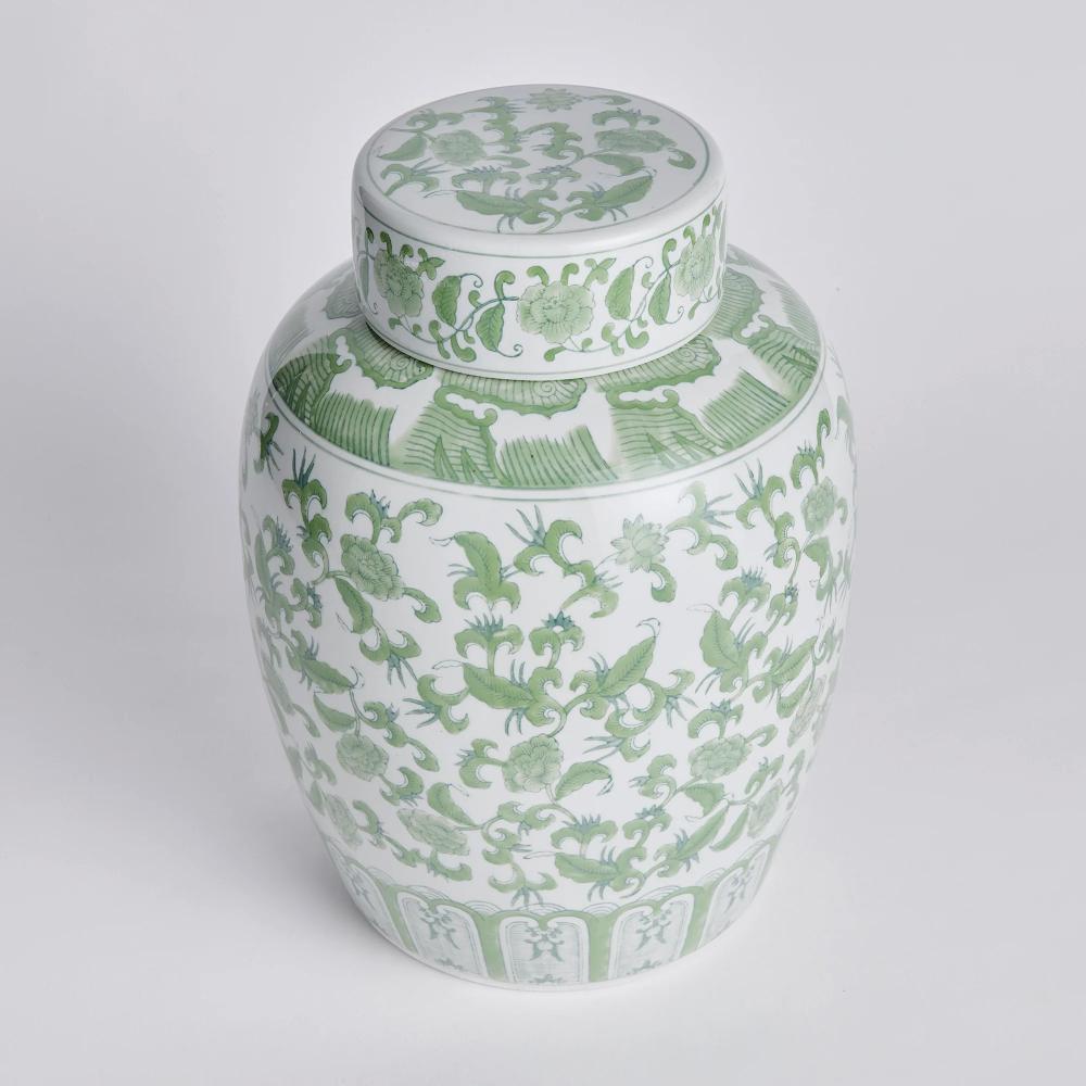 blossom floral lidded jar multi color greenery decor