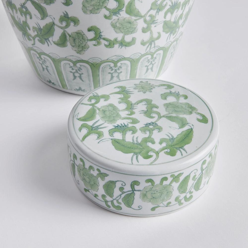 blossom floral lidded jar multi color greenery decor