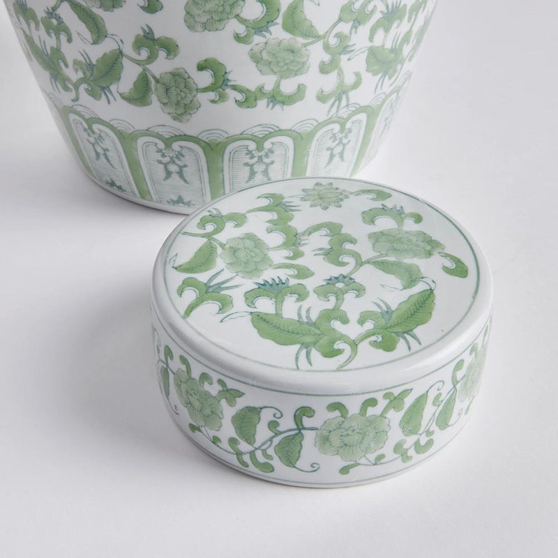 blossom floral lidded jar multi color greenery decor