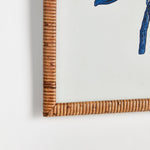 blue floral bouquet art prints rattan frames